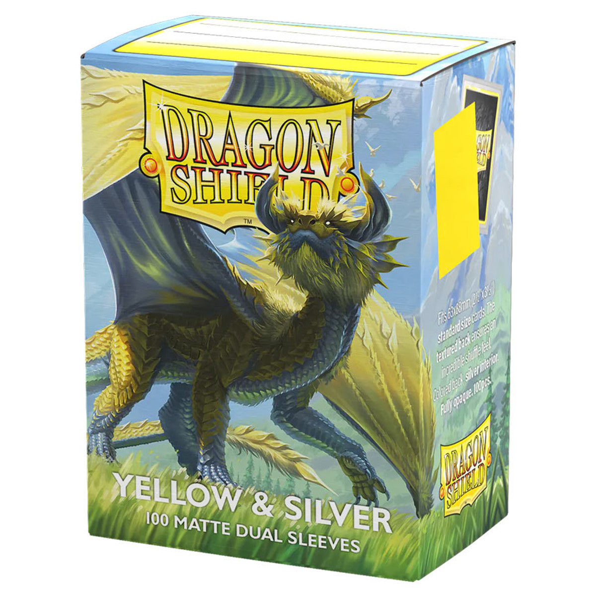 Dragon Shield: Dual Matte Sleeves - Yellow & Silver (100ct) (PREORDER)