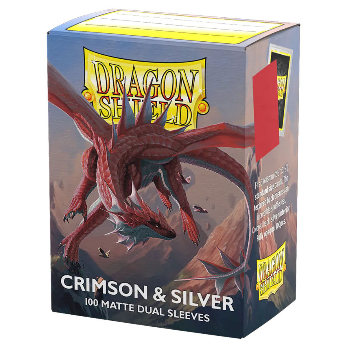 Dragon Shield: Dual Matte Sleeves - Crimson & Silver (100ct) (PREORDER)