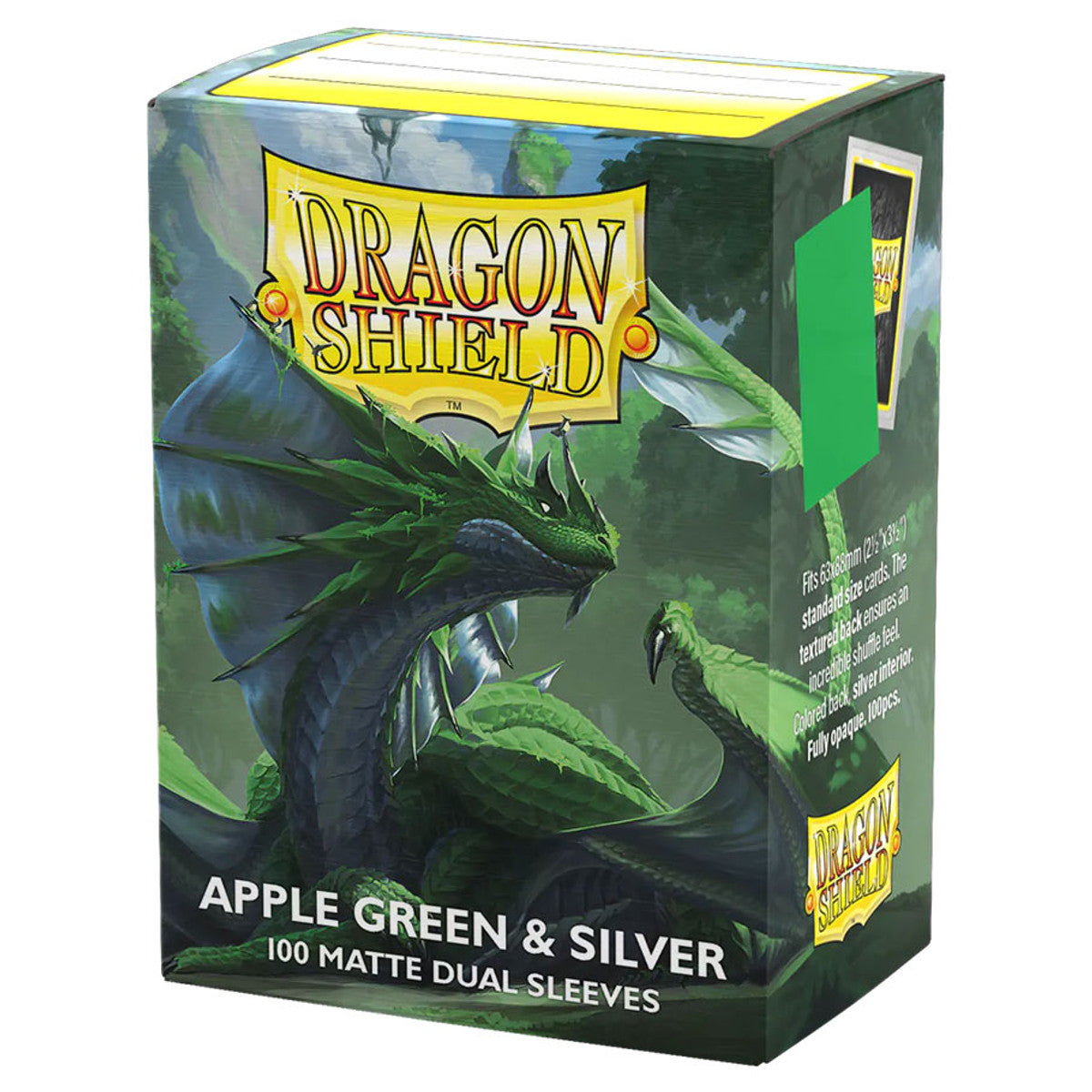 Dragon Shield: Dual Matte Sleeves - Apple Green & Silver (100ct) (PREORDER)