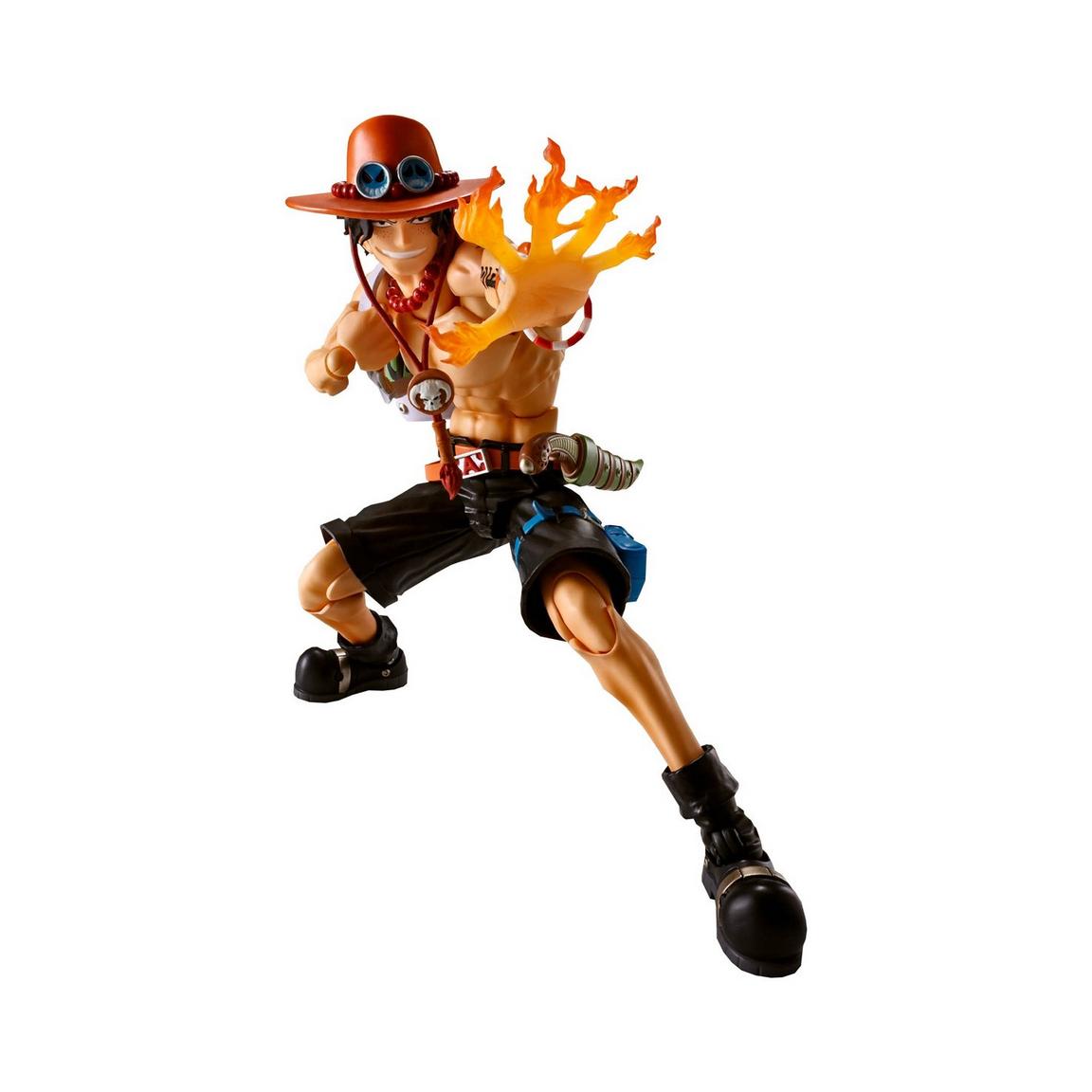 Portgas D. Ace action figure from One Piece, featuring dynamic pose with flames and detailed accessories. Preorder available.
