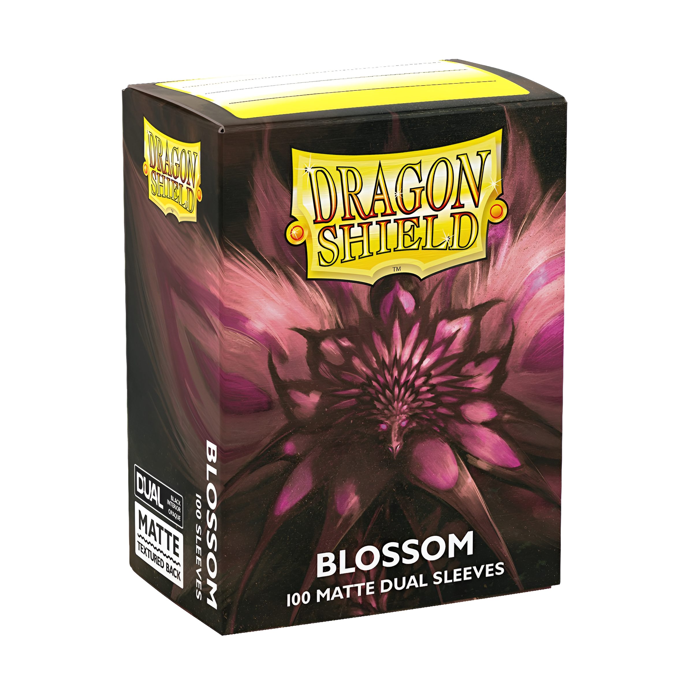 Dragon Shield Standard Matte Dual Sleeves in Blossom design, 100-count pack for card protection and style.