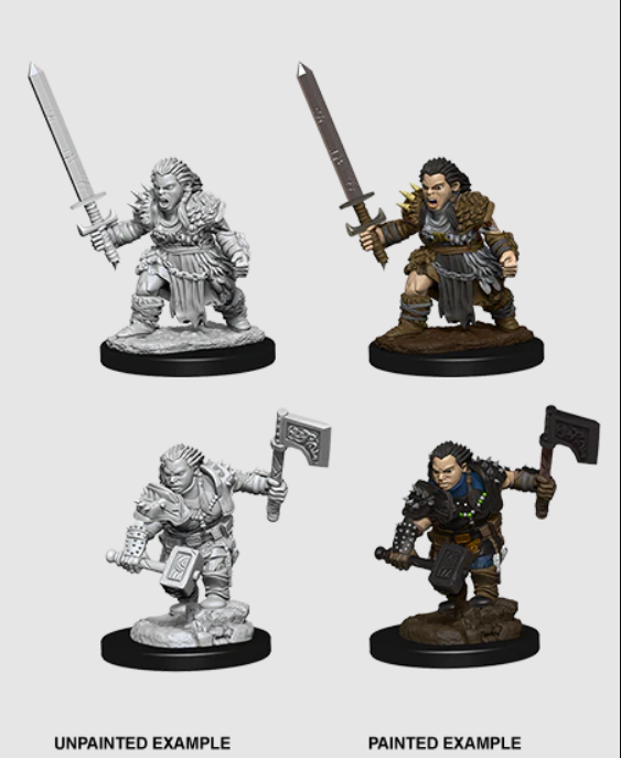 Pathfinder Deep Cuts Unpainted Miniatures: W08 Dwarf Female Barbarian