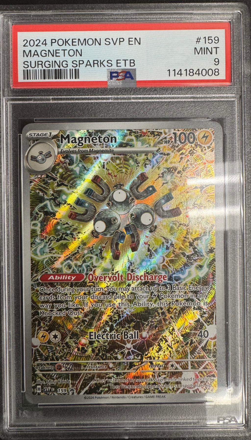 2024 Pokemon SVP - Surging Sparks - #159 Magneton ETB Black Star Promo 2024 Pokemon SVP - Surging Sparks - #159 Magneton ETB Black Star Promo