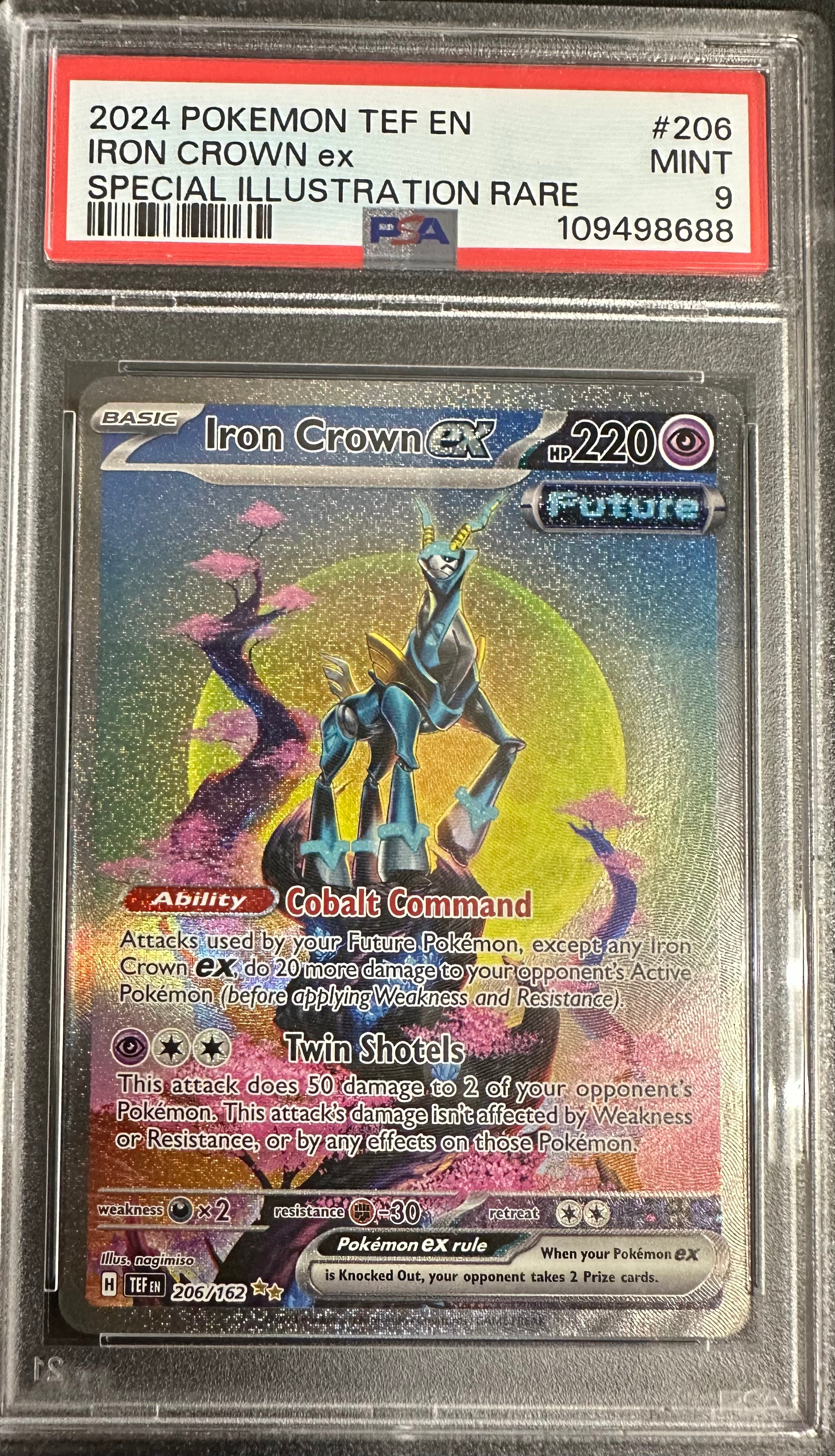 2024 Pokemon TEF EN - TEMPORAL FORCES - #206 IRON CROWN ex SIR MINT PSA 9