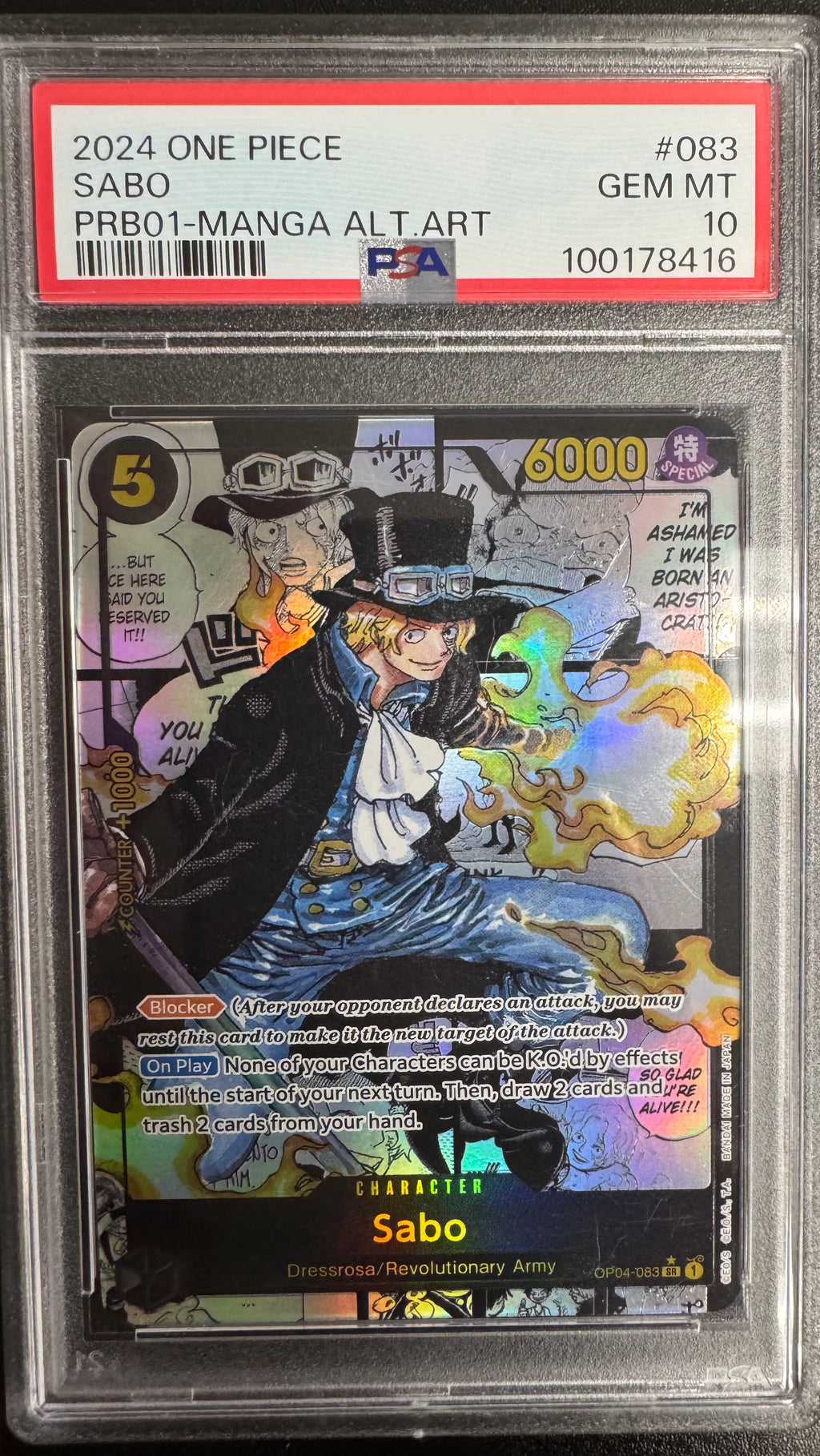 SABO MANGA ALTERNATE ART 2024 ONE PIECE PRB01-PREMIUM BOOSTER -ONE PIE