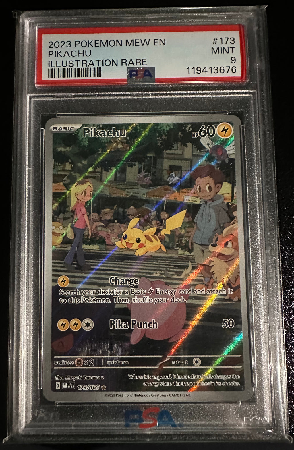 PIKACHU ILLUSTRATION RARE 2023 POKEMON MEW EN-151 PSA MINT 9 PIKACHU ILLUSTRATION RARE 2023 POKEMON MEW EN-151 PSA MINT 9