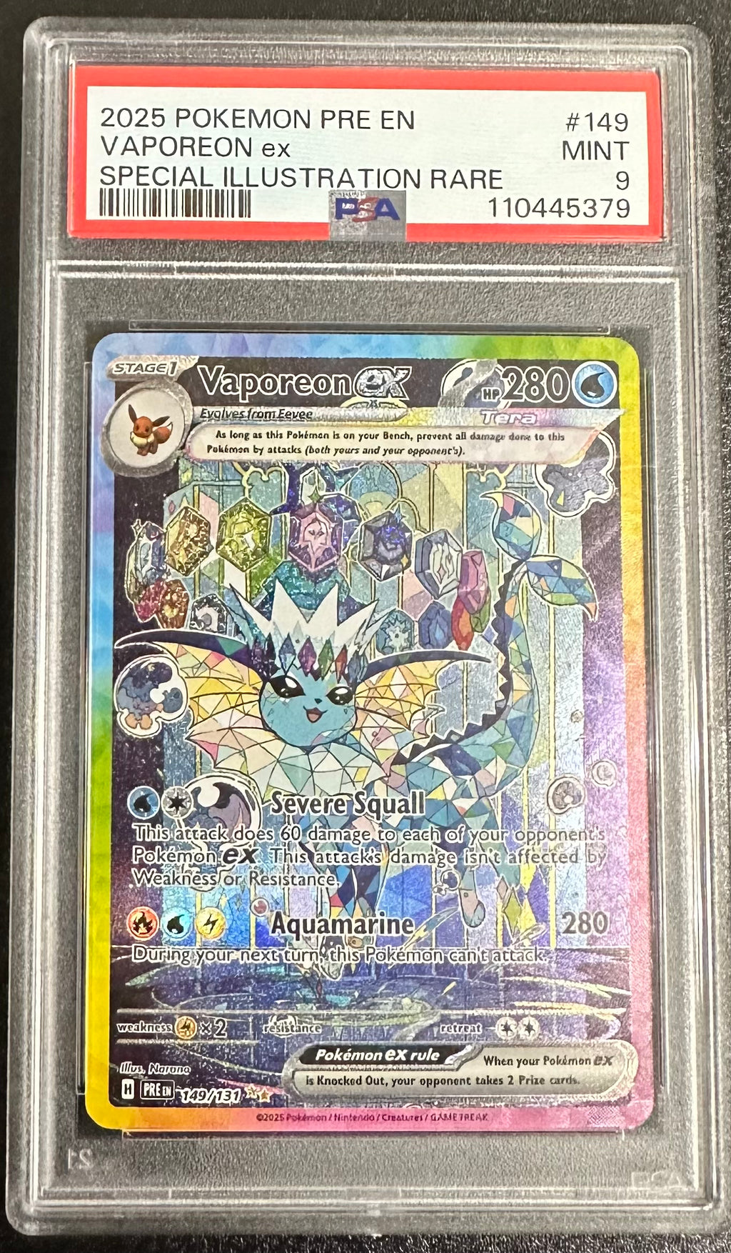 rare vaporeon card 2025 Pokemon PRE EN - ex - Special Illustration Pokémon Hit Points110 HP Form 2025 Pokemon Pre En-prismatic Evolutions