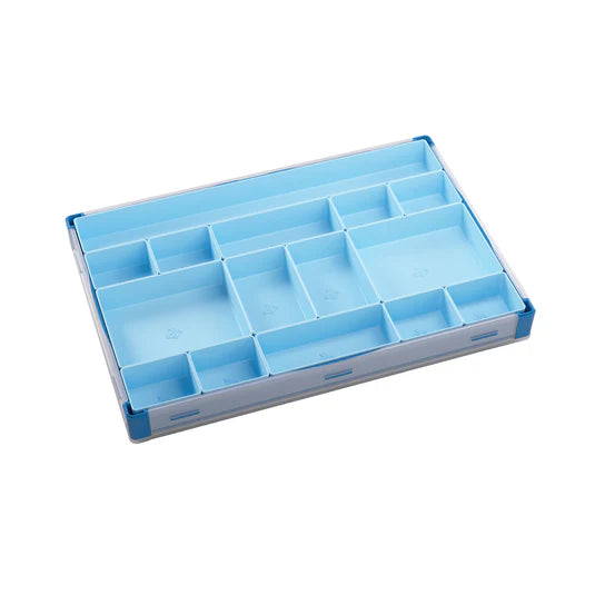 Gamegenic Token Silo XL Convertible in blue, featuring multiple compartments for organized storage of game tokens and accessories.