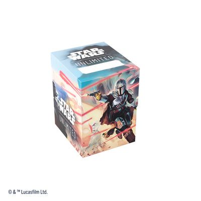Gamegenic Deck Box featuring Star Wars Unlimited design with Mandalorian and Moff Gideon artwork, ideal for card storage.