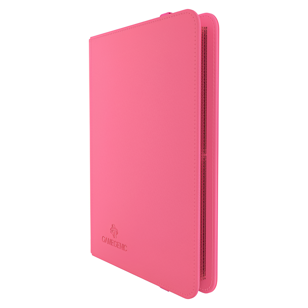 Gamegenic 4-Pocket Prime Album in pink, designed for storing trading cards securely and stylishly.
