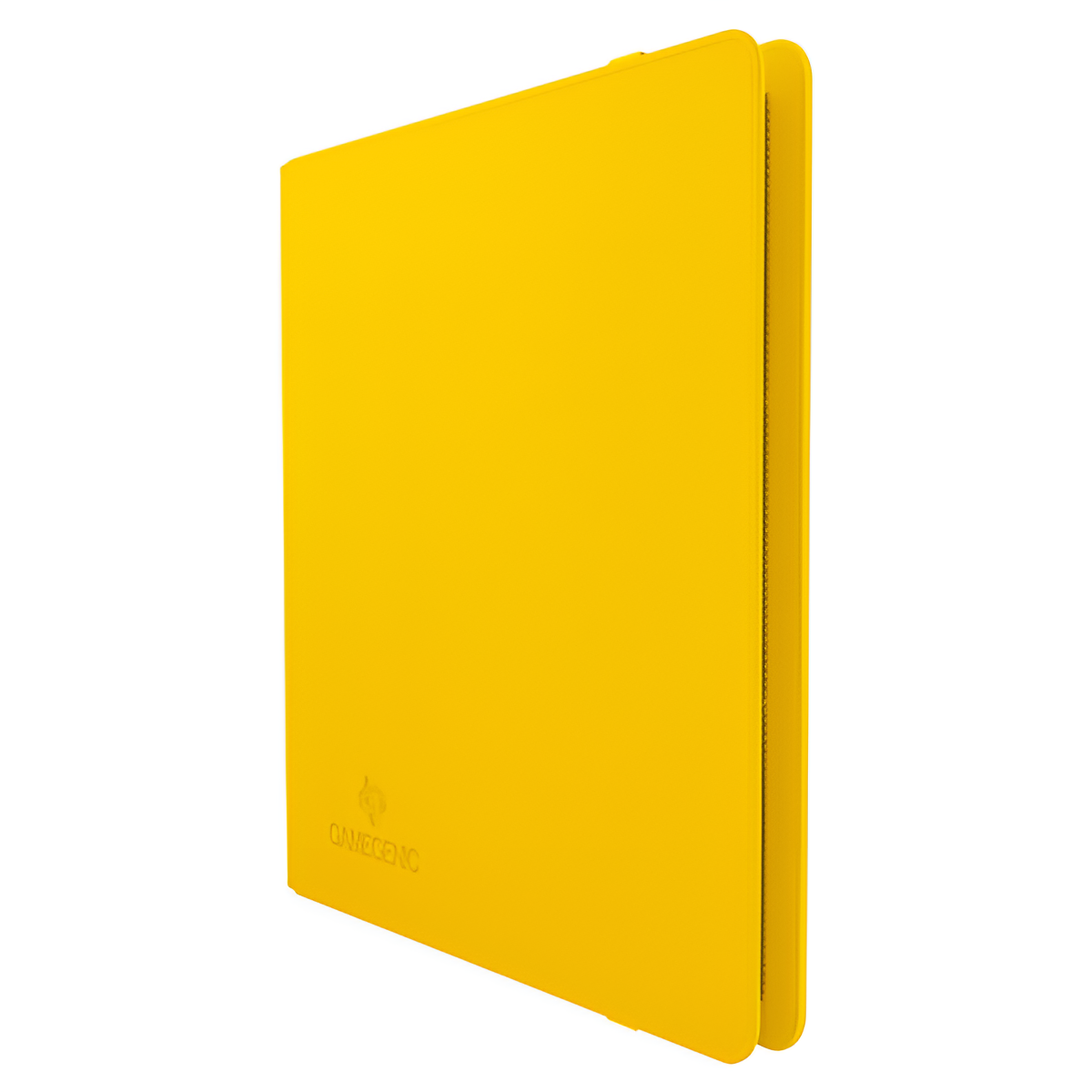 Gamegenic 12-Pocket Prime Album in yellow, designed for storing trading cards securely and stylishly.