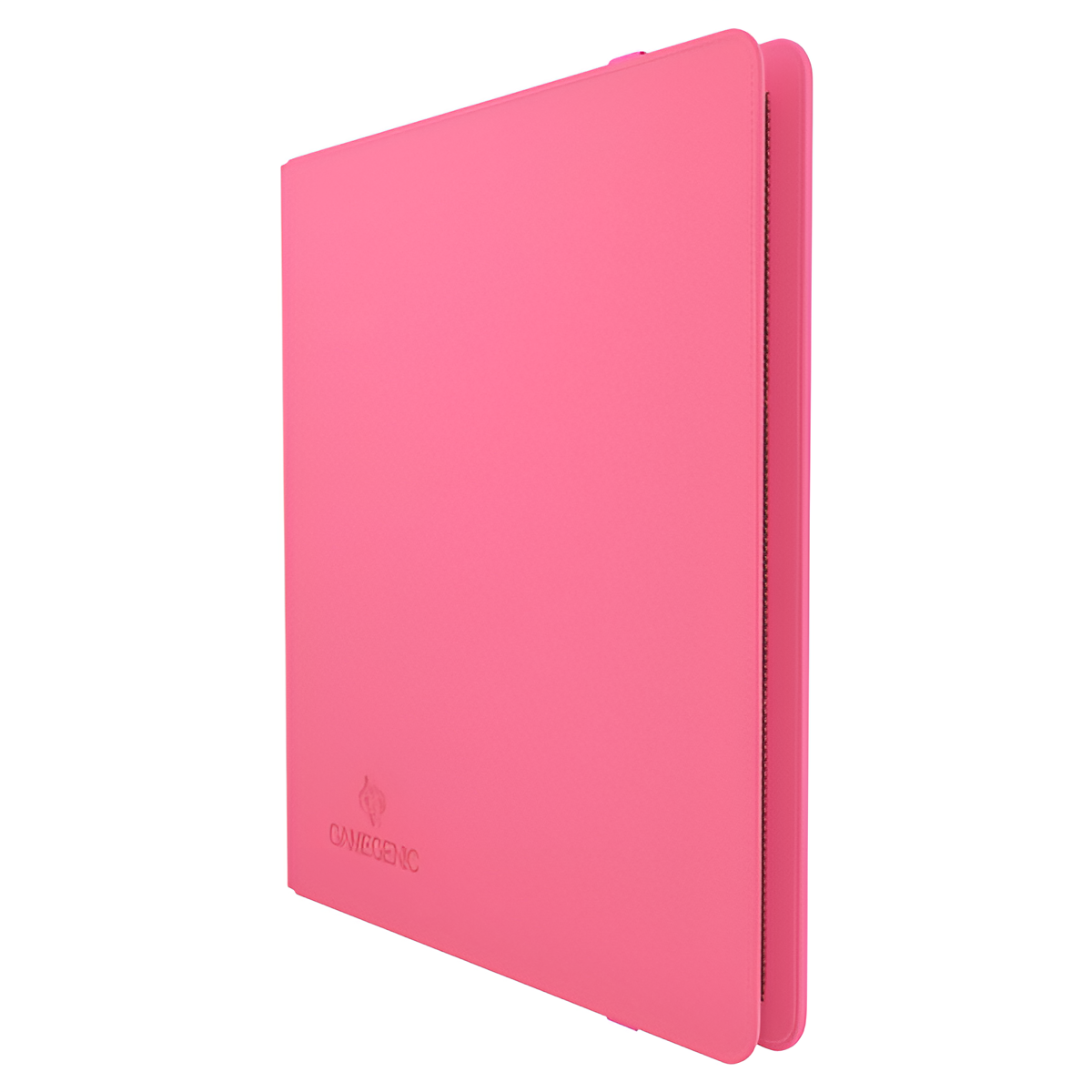 Gamegenic 12-Pocket Prime Album in pink, designed for storing trading cards securely and stylishly. Preorder available.