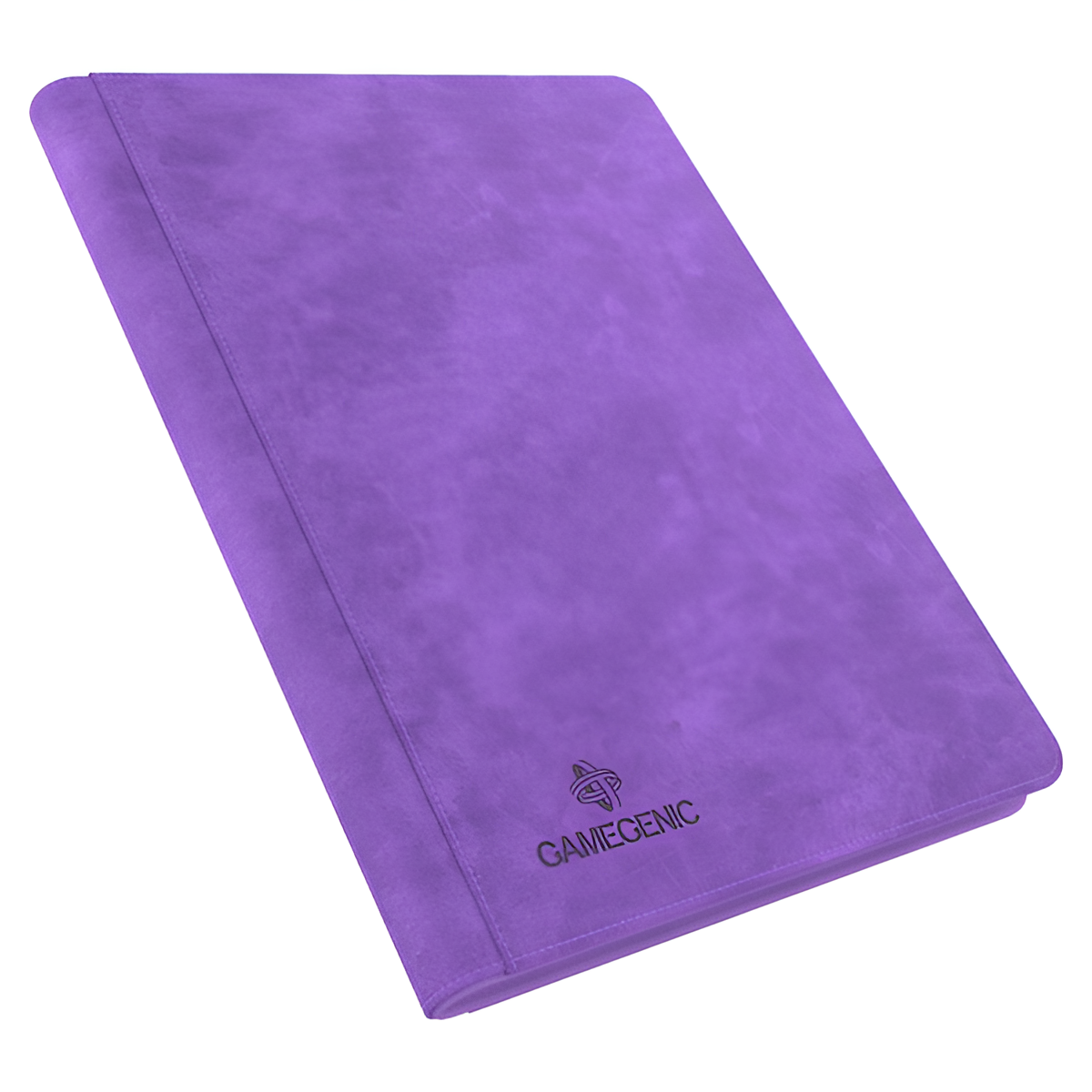 Purple 9-pocket zip-up album by Gamegenic, designed for storing trading cards and collectibles securely.