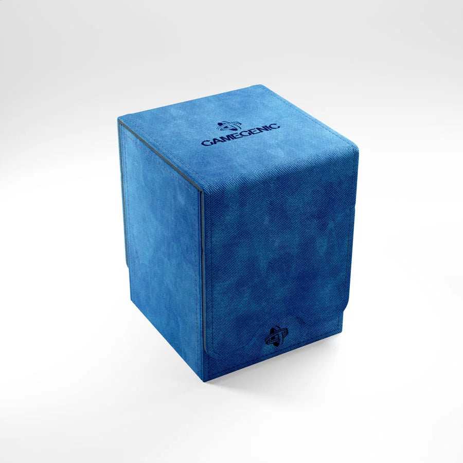 Game Genic Deck Box Squire 100+ XL Convertible in blue, designed for card storage and protection.