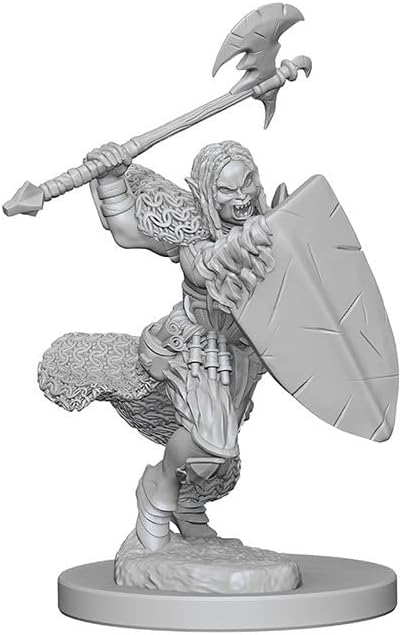 Pathfinder Deep Cuts Unpainted Miniatures: W01 Half-Orc Female Barbarian