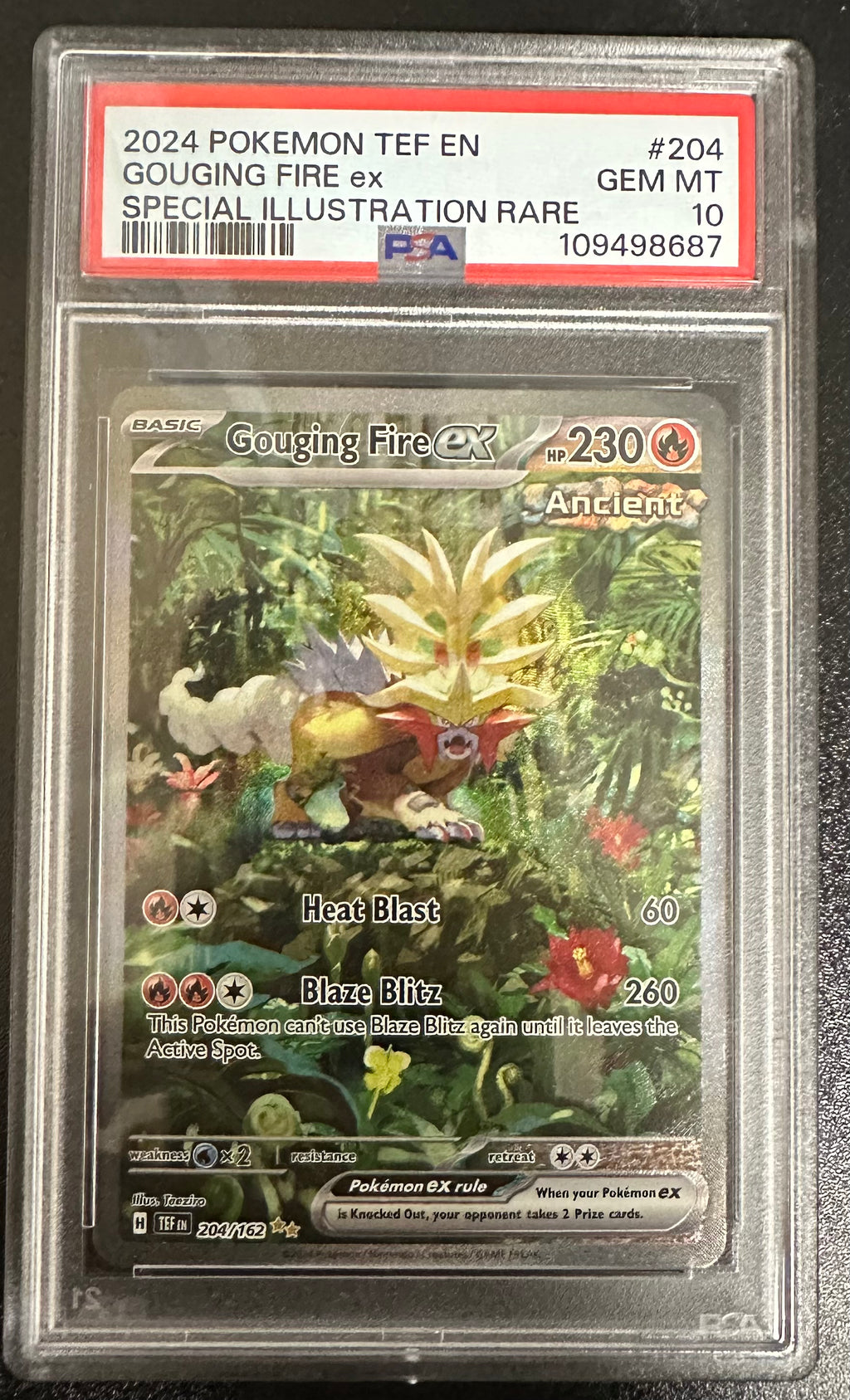2024 POKEMON TEF EN GOUGING FIRE ex SPECIAL ILLUSTRATION RARE PSA GEM 2024 POKEMON TEF EN GOUGING FIRE ex SPECIAL ILLUSTRATION RARE PSA GEM