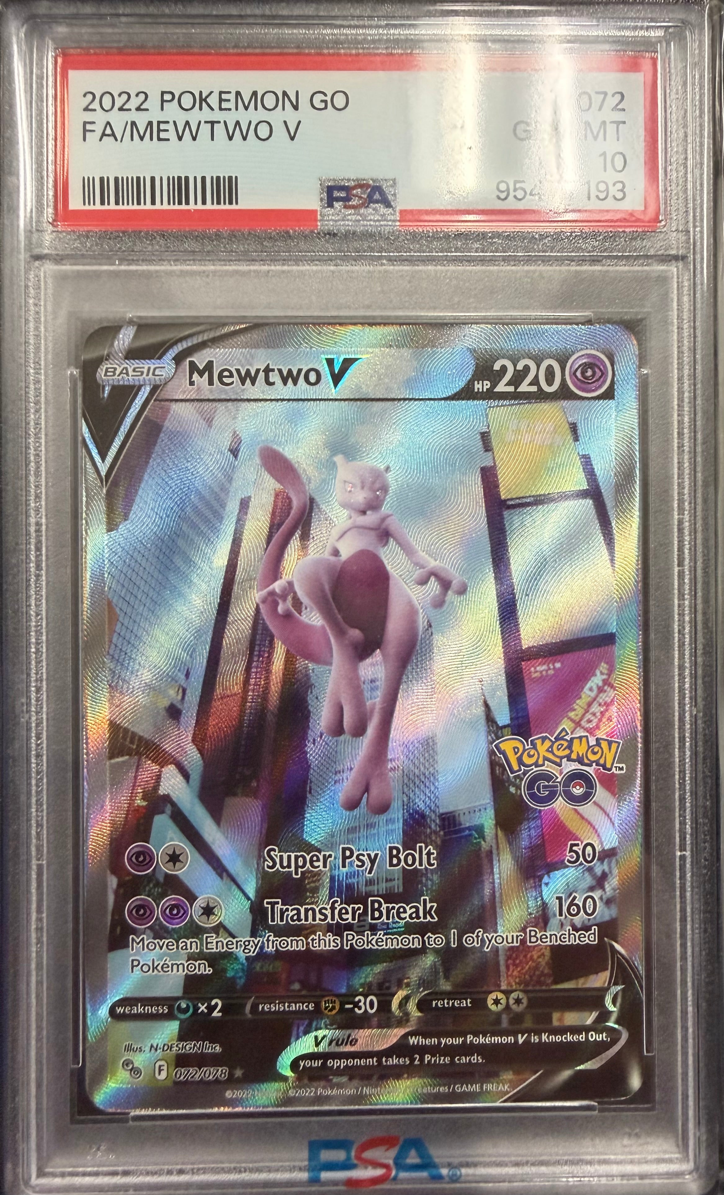 2022 Pokemon Go - F/A Mewtwo V - PSA 10