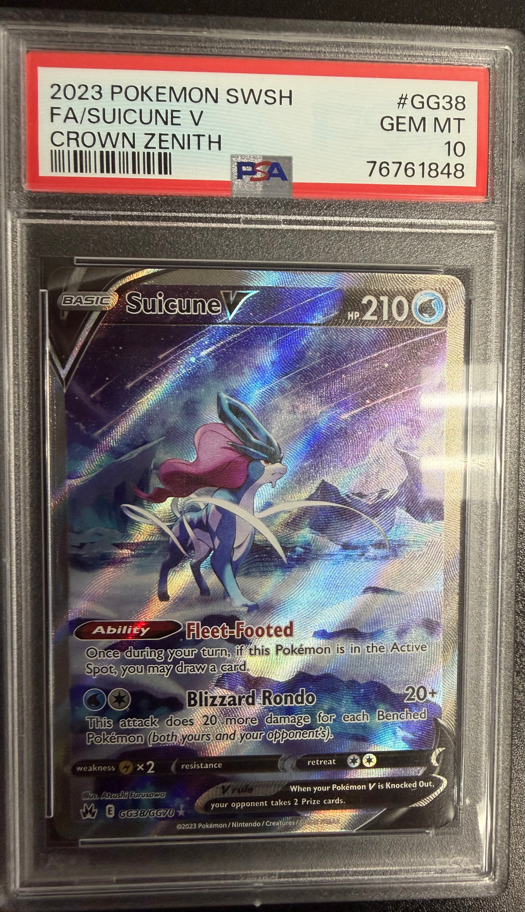 pokemon card suicune v 2023 Pokemon SWSH FA/Suicune V Crown Zenith