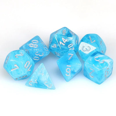 Chessex: 7-Set Cube Luminary Sky with Silver