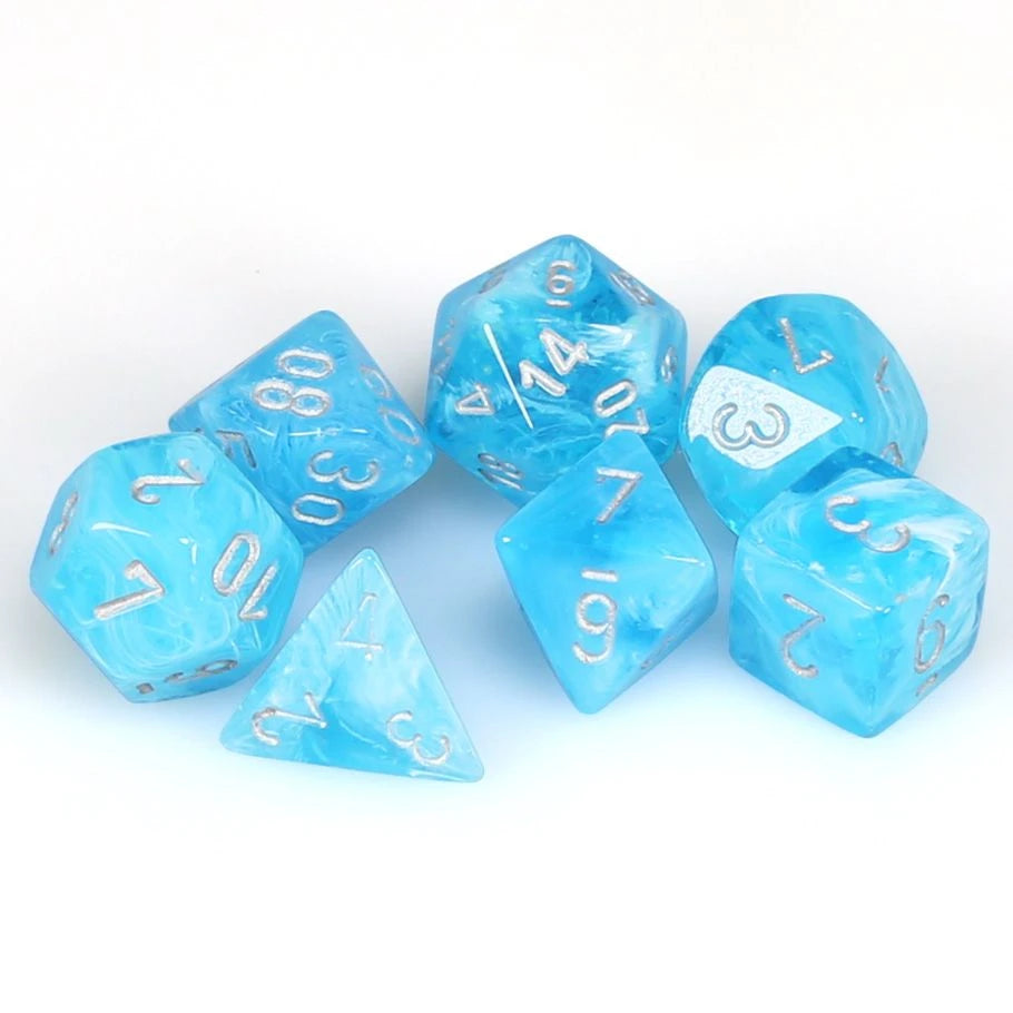 Chessex: 7-Set Cube Luminary Sky with Silver