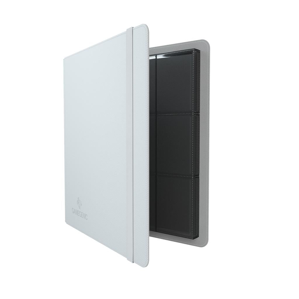 Gamegenic Prime Album 24-Pocket Binder in white, featuring a sleek design and expandable storage for trading cards.