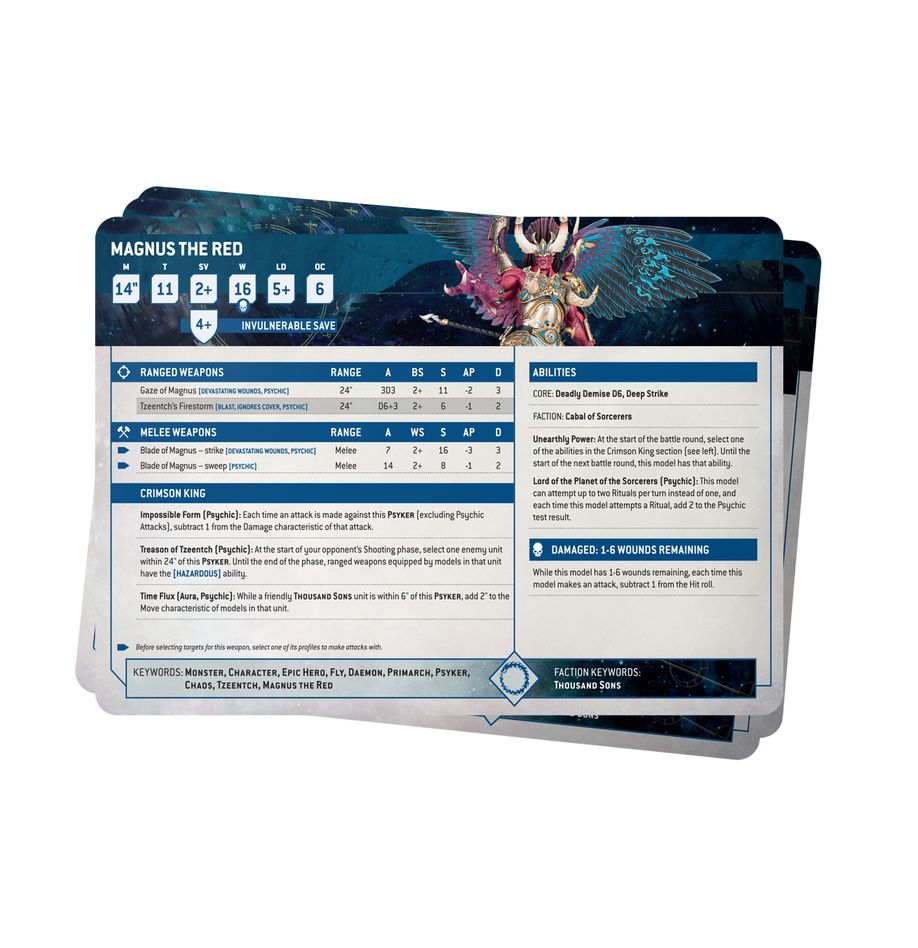 Warhammer 40K: Thousand Sons - Datasheet Cards