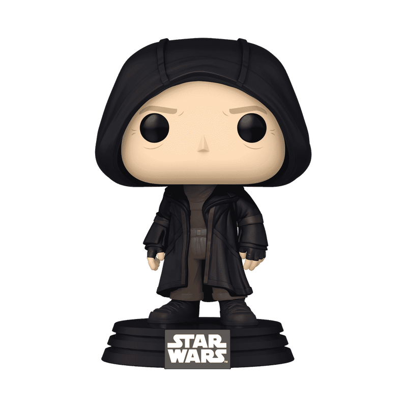 Funko Pop! figure of Luthen Rael from Star Wars, featuring a hooded character in a dark cloak.