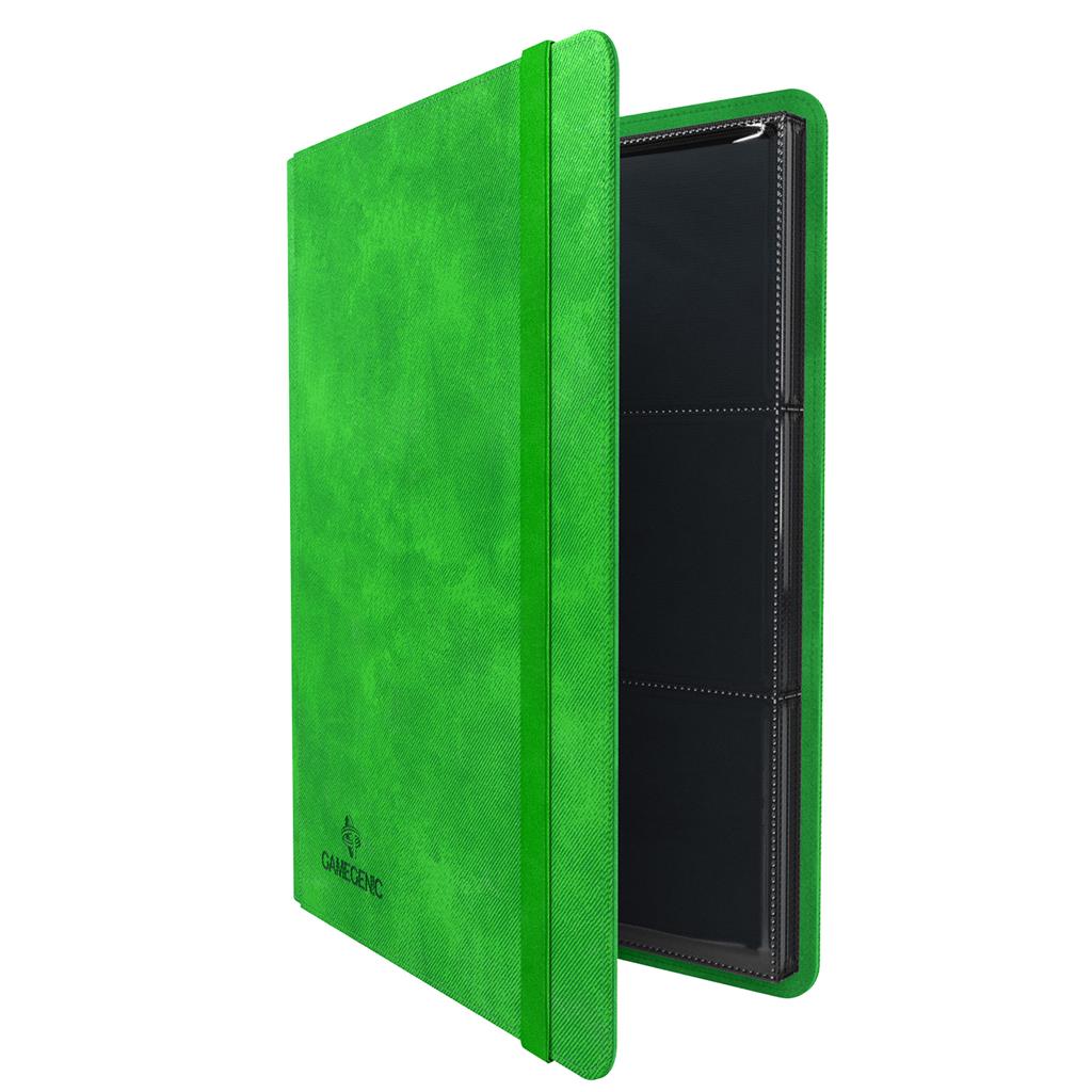 Gamegenic Prime Album in vibrant green, featuring 18 pockets for card storage and a sleek, durable design.