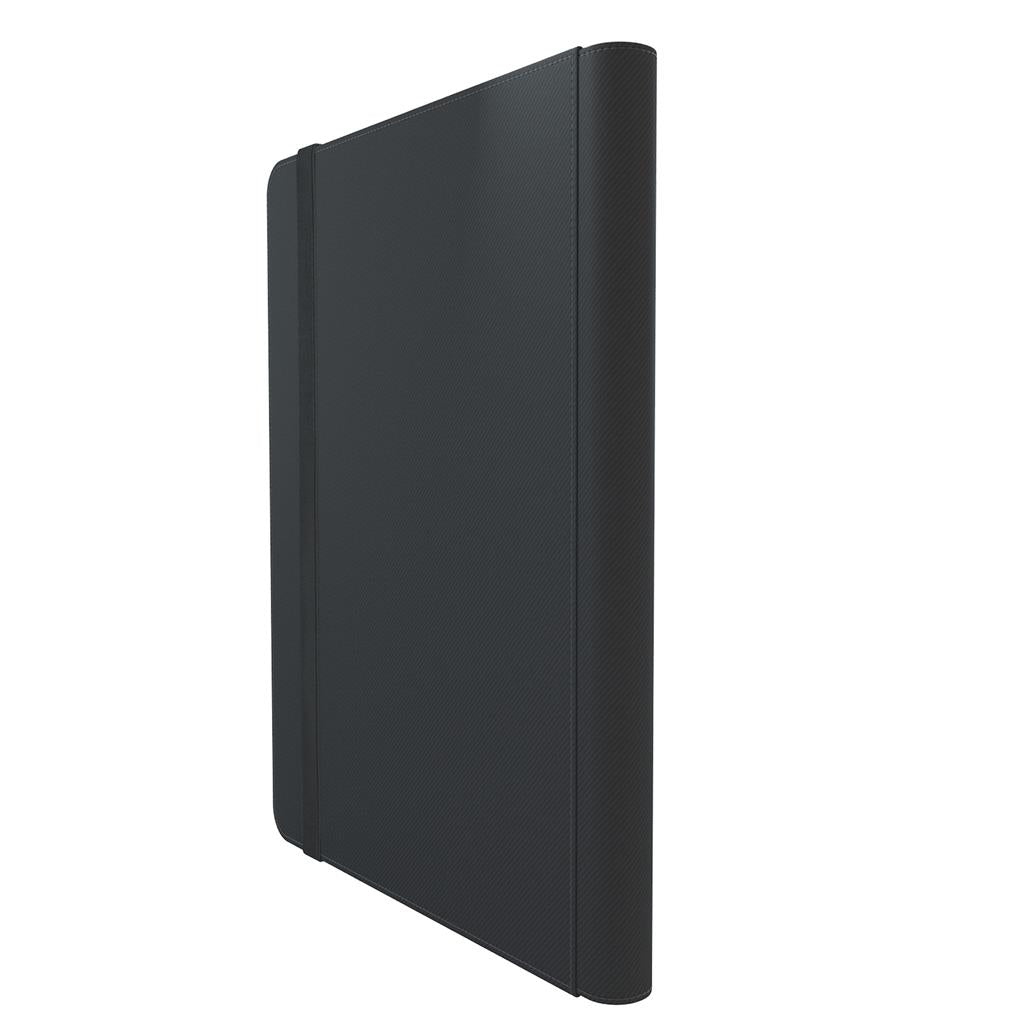 Gamegenic Prime Album 18-Pocket Binder in black, designed for organizing trading cards securely and stylishly.