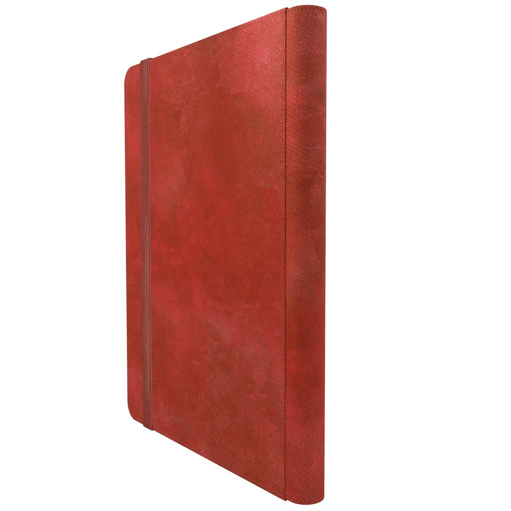 Gamegenic Prime Album in red, featuring 18 pockets for card storage, designed for collectors and gamers.
