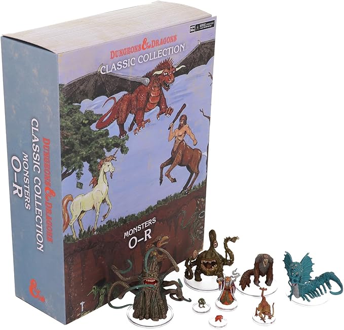Dungeons & Dragons Classic Collection: Monsters O-R box set with various detailed miniatures of iconic fantasy creatures.