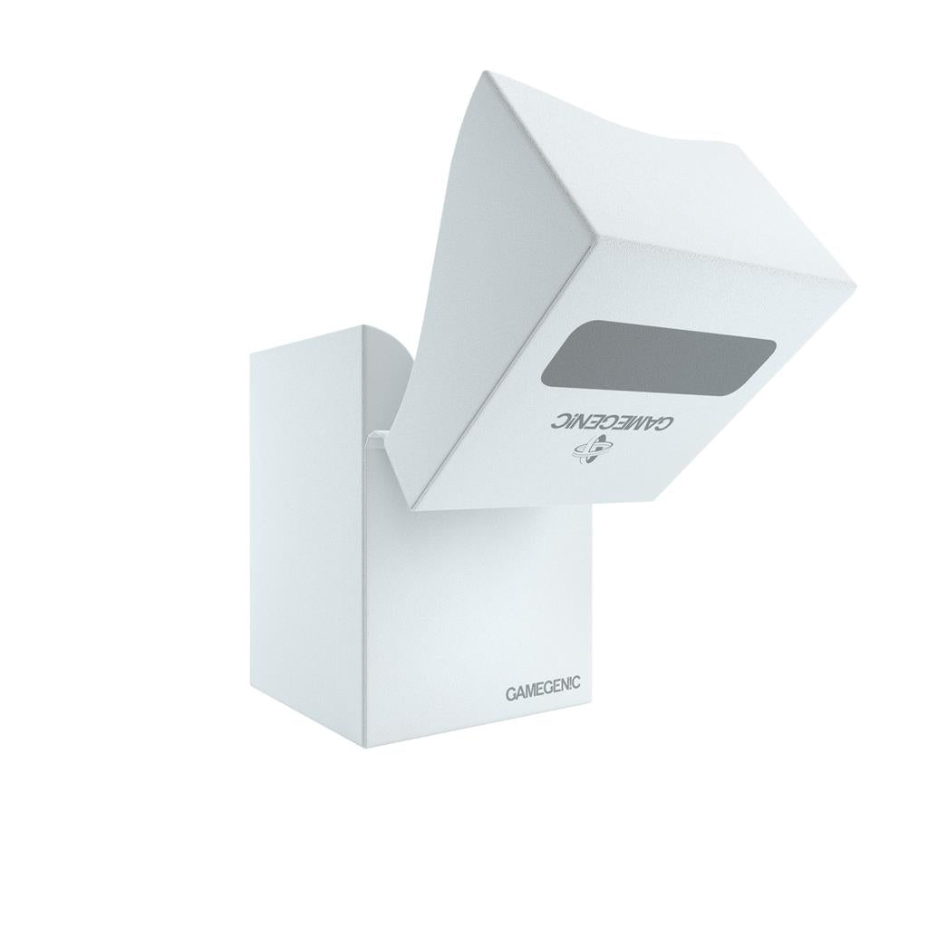 Gamegenic Deck Holder 100+ in white, designed for securely storing and organizing trading card decks.