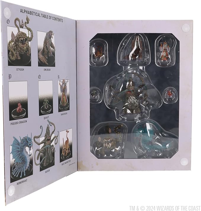 Dungeons & Dragons Classic Collection: Monsters O-R box set featuring miniatures and a table of contents for various creatures.