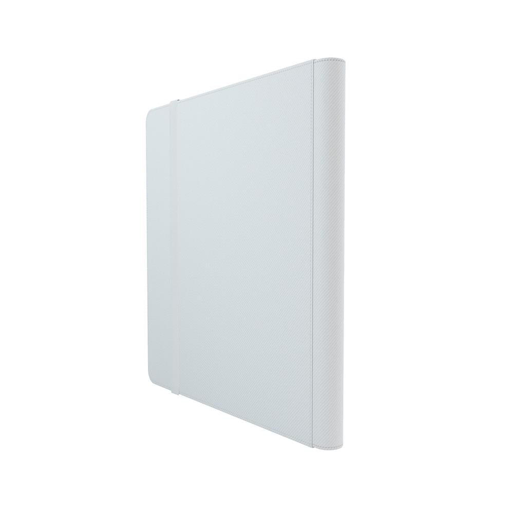 Gamegenic Prime Album in white, featuring a sleek design with 24 pockets for card storage and protection.