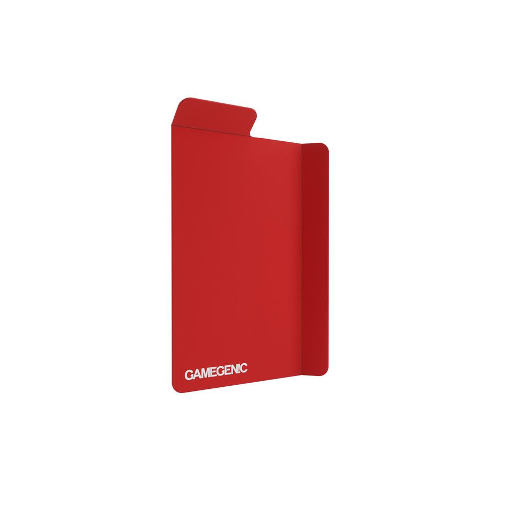 Gamegenic Deck Holder 100+ in red, designed for securely storing and organizing trading cards.