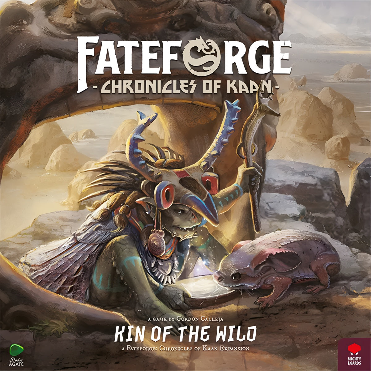 Fateforge: Kin of the Wild game box featuring a mystical creature and a detailed landscape, designed for tabletop gaming enthusiasts.