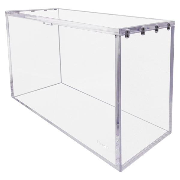 Clear acrylic holder designed for displaying Magic: The Gathering booster boxes, providing protection and visibility.