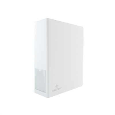 Gamegenic Prime Ring-Binder in white, designed for organizing trading cards with a sleek, textured finish.