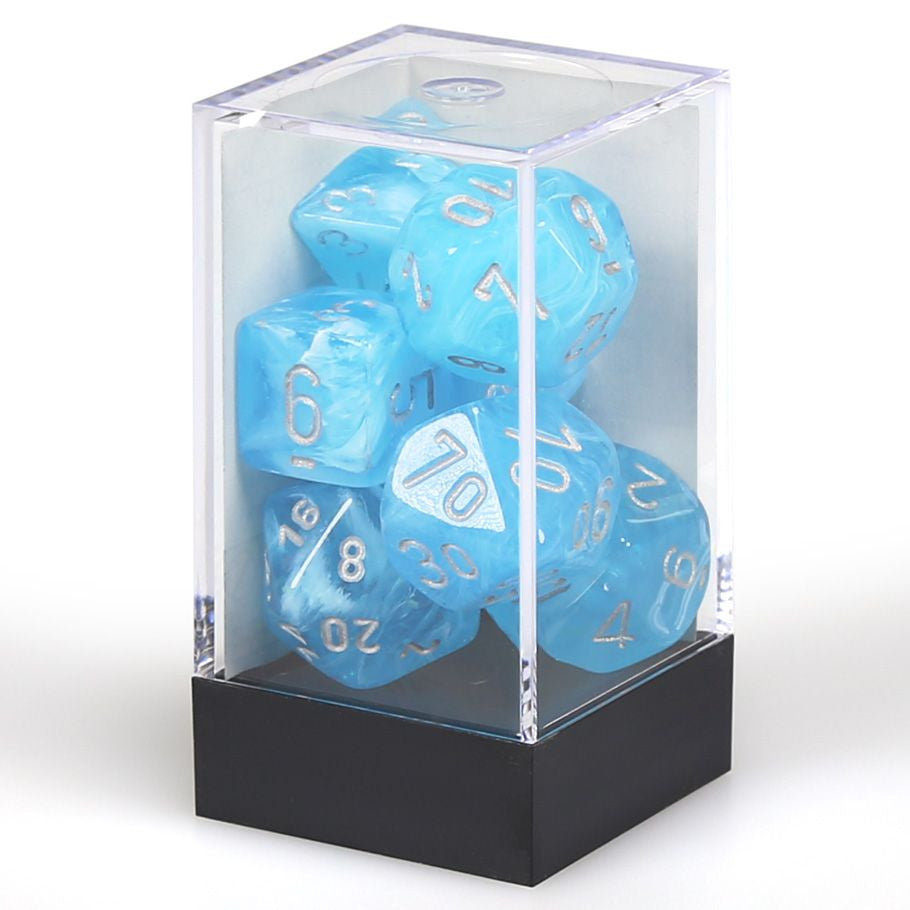 Chessex: 7-Set Cube Luminary Sky with Silver