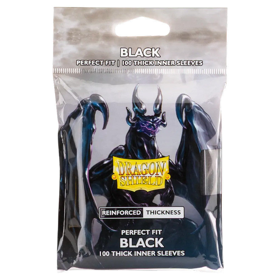 Dragon Shield: Perfect Fit Sleeves - Thick Black (100ct)