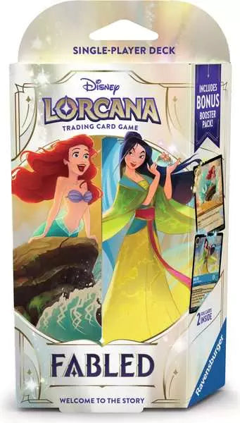 Disney Lorcana: Fabled Starter Deck - Amber & Sapphire Ariel & Mulan Disney Lorcana: Fabled Starter Deck - Amber & Sapphire Ariel & Mulan