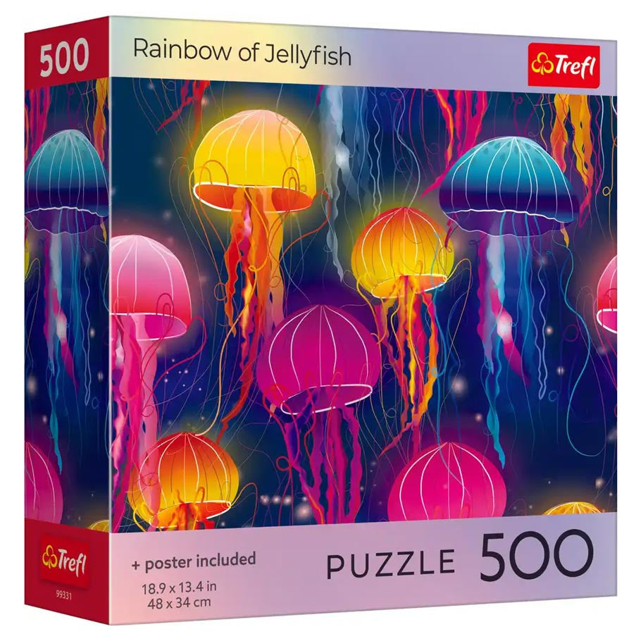 Puzzle: Rainbow of Jellyfish - 500 Piece (with Poster)