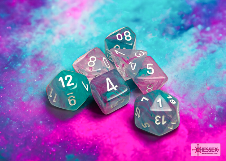 Chessex Nebula Wisteria White Luminary 7 Die Set