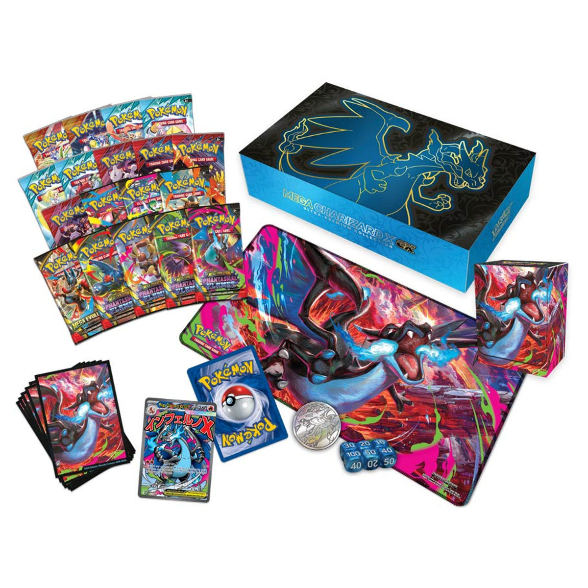 Pokemon TCG: Phantasmal Flames - Mega Charizard X ex Ultra-Premium Collection
