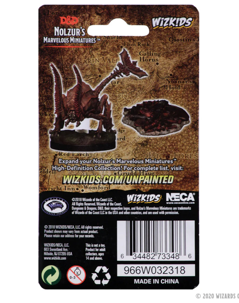 Unpainted Rust Monster miniature from Dungeons & Dragons Nolzur's Marvelous Miniatures collection, featuring detailed design.