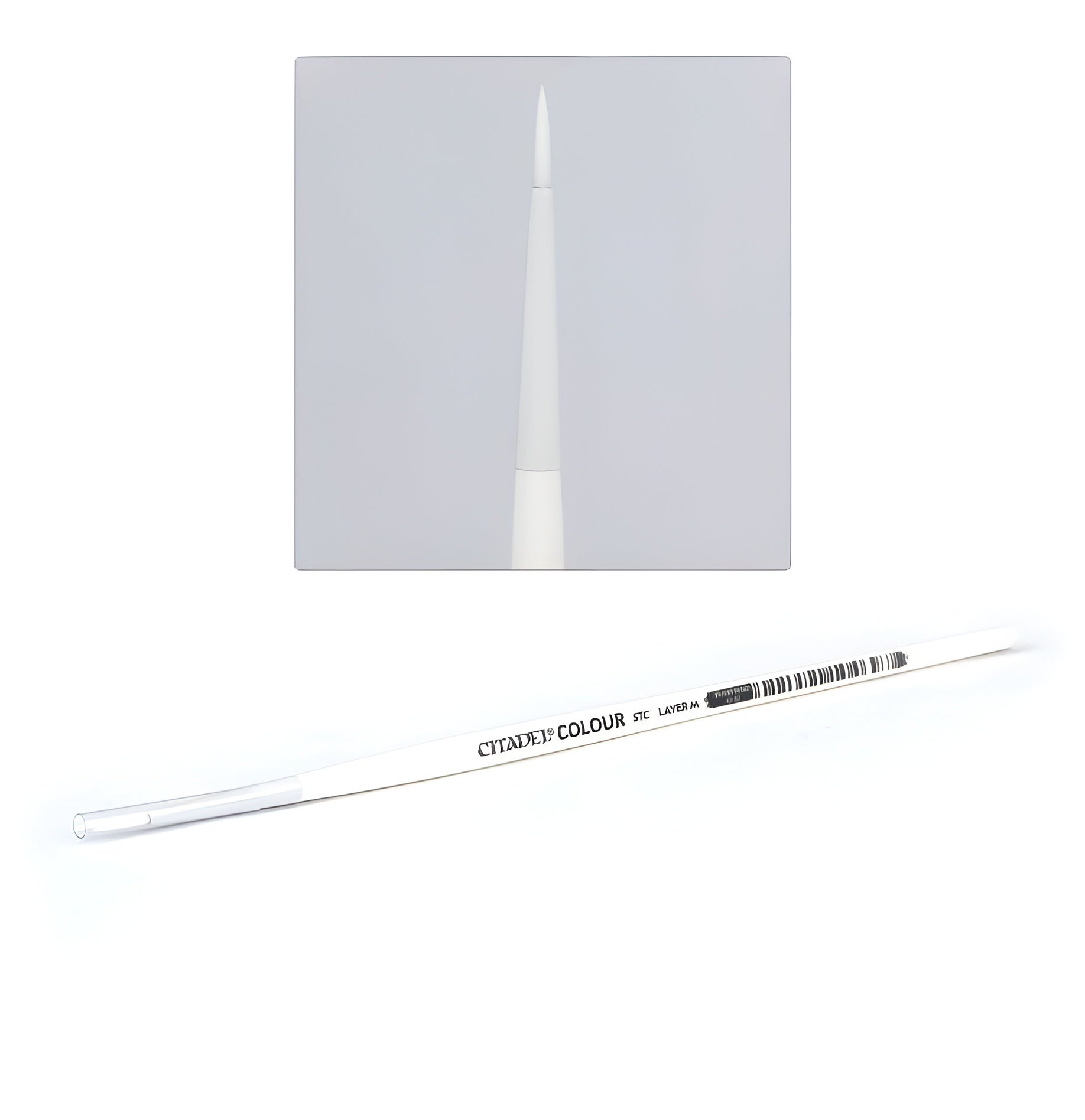 Medium synthetic layer brush from Citadel Tools, featuring a fine tip for precise painting on miniatures and models.