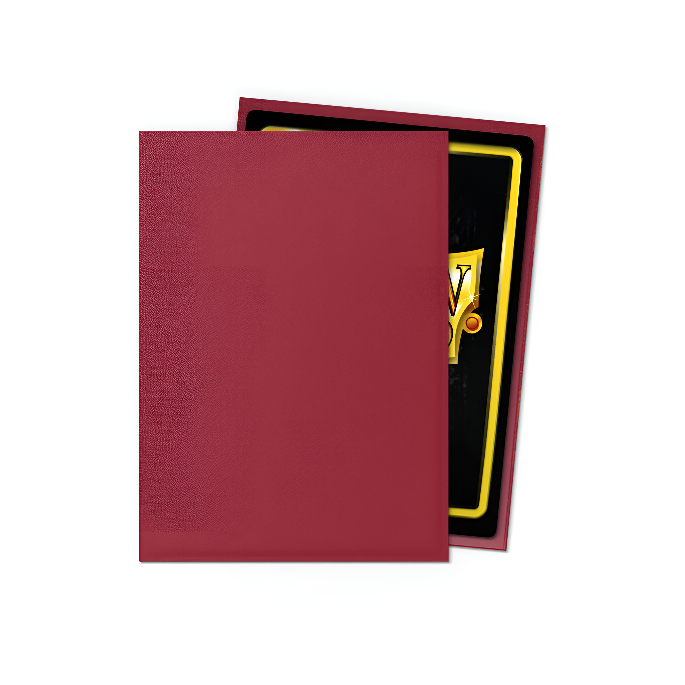 Dragon Shield Standard Matte Non-Glare Blood Red sleeves, 100 count, designed for card protection and durability.