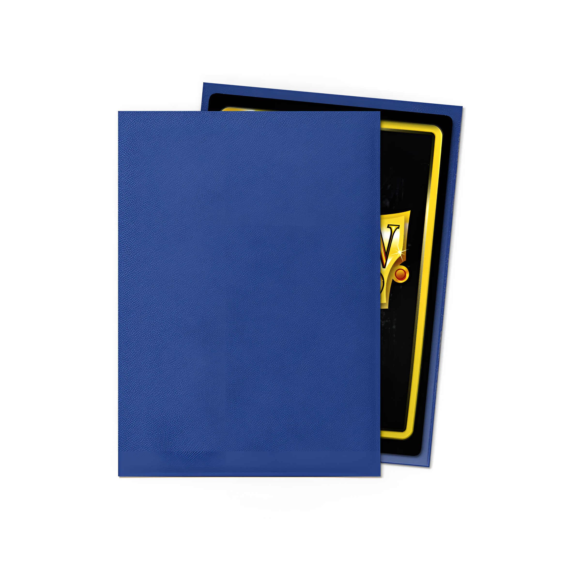 Matte non-glare blue card sleeves for standard-sized cards, featuring a textured finish and a 100-count pack.