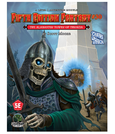 Cover of D&D 5E adventure module featuring a skeletal warrior in armor, with a tower in the background and adventurers approaching.
