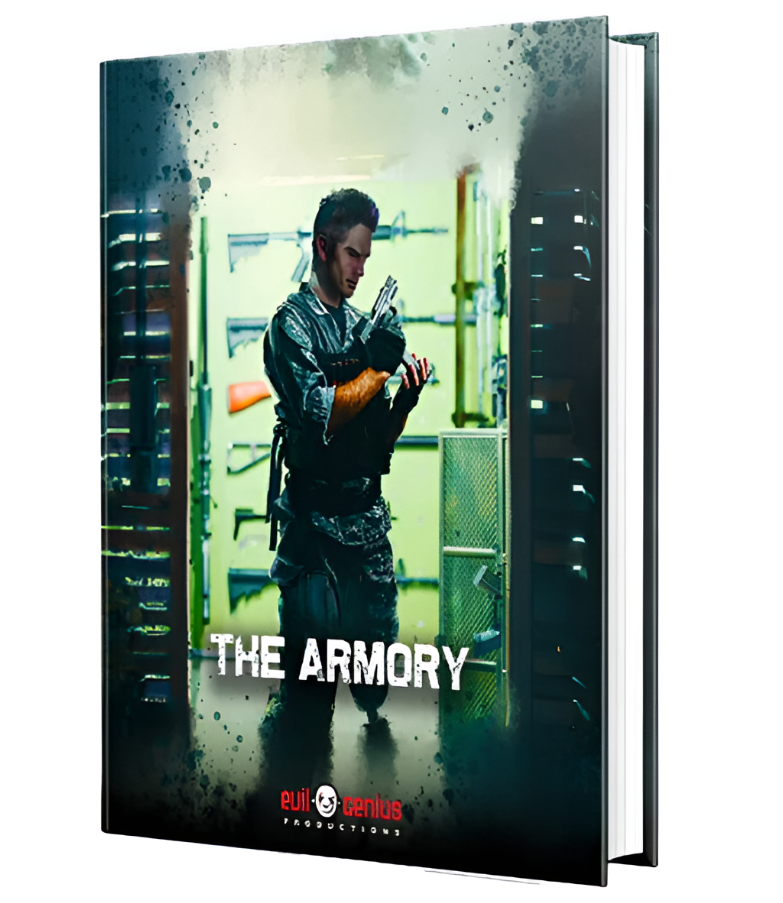 Everyday Heroes: The Armory book cover featuring a soldier preparing gear in a high-tech armory setting.